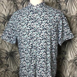 CACTUS MAN blue splatter Large shortsleeve slim shirt